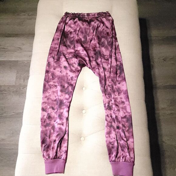 Urban Outfitters Harem Jogger Pants Silky Drawstring Purple Tie Dye Womens Small - Picture 3 of 11